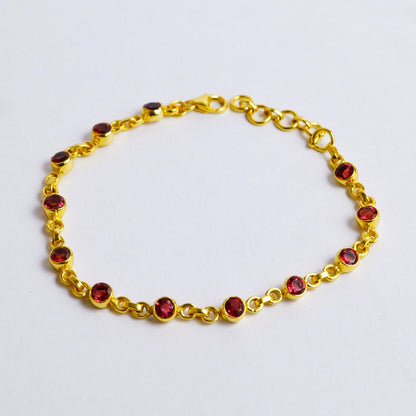 DEWDROP BRACELET- RUBY(G)