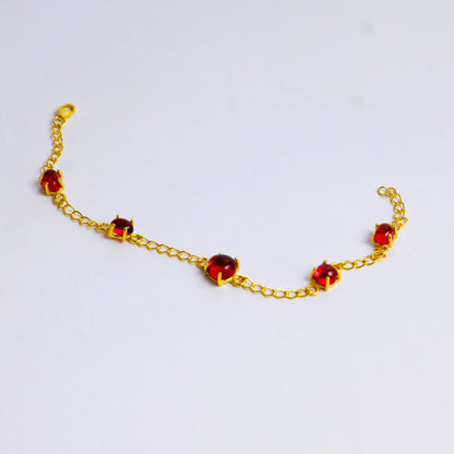 PENTA STONE BRACELET- RUBY(G)