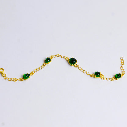 PENTA STONE BRACELET- EMERALD(G)