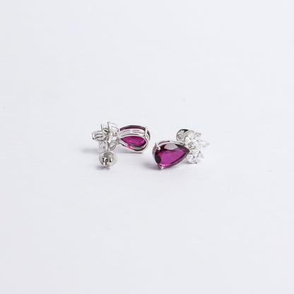 SCARLET EARRINGS- RHODOLITE(S)