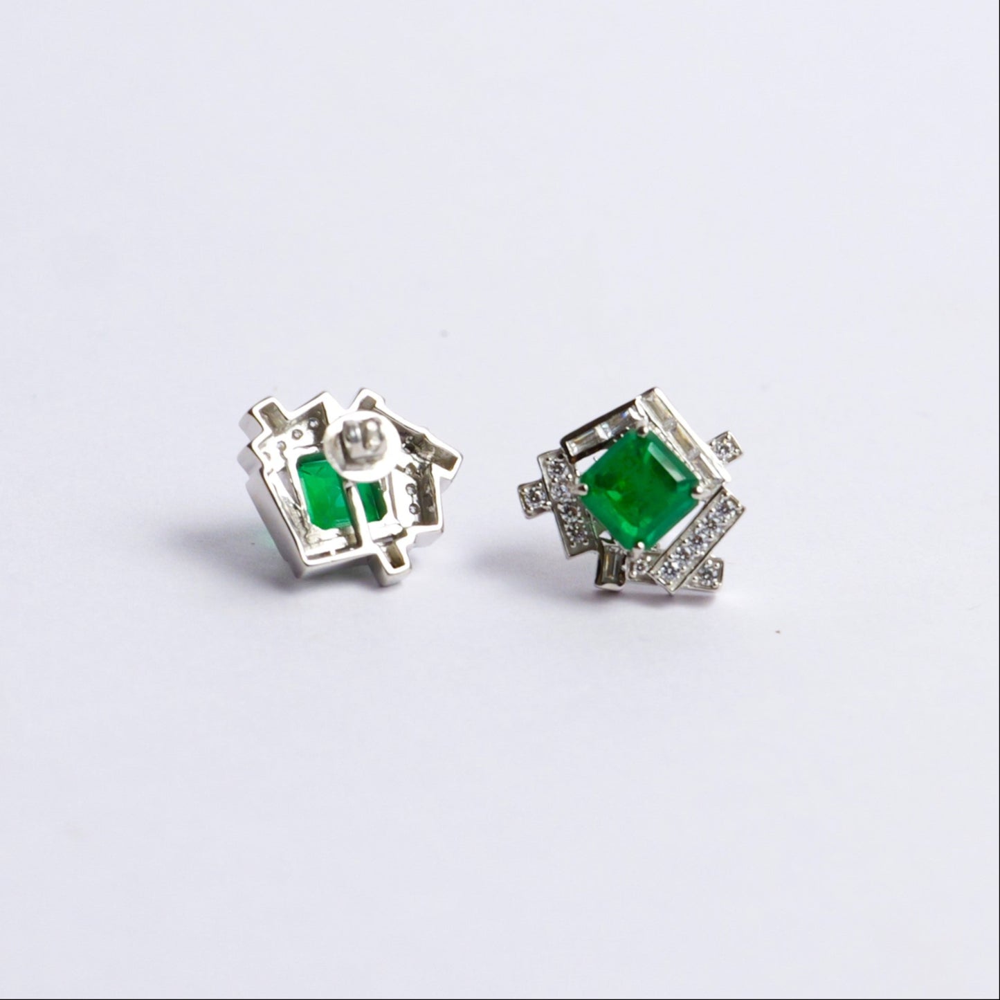 GEMFRAME EARRINGS- EMERALD
