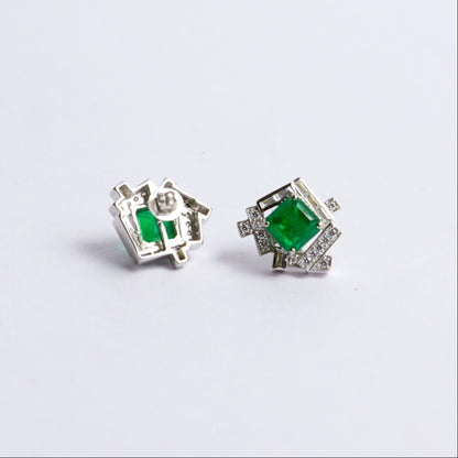 GEMFRAME EARRINGS- EMERALD