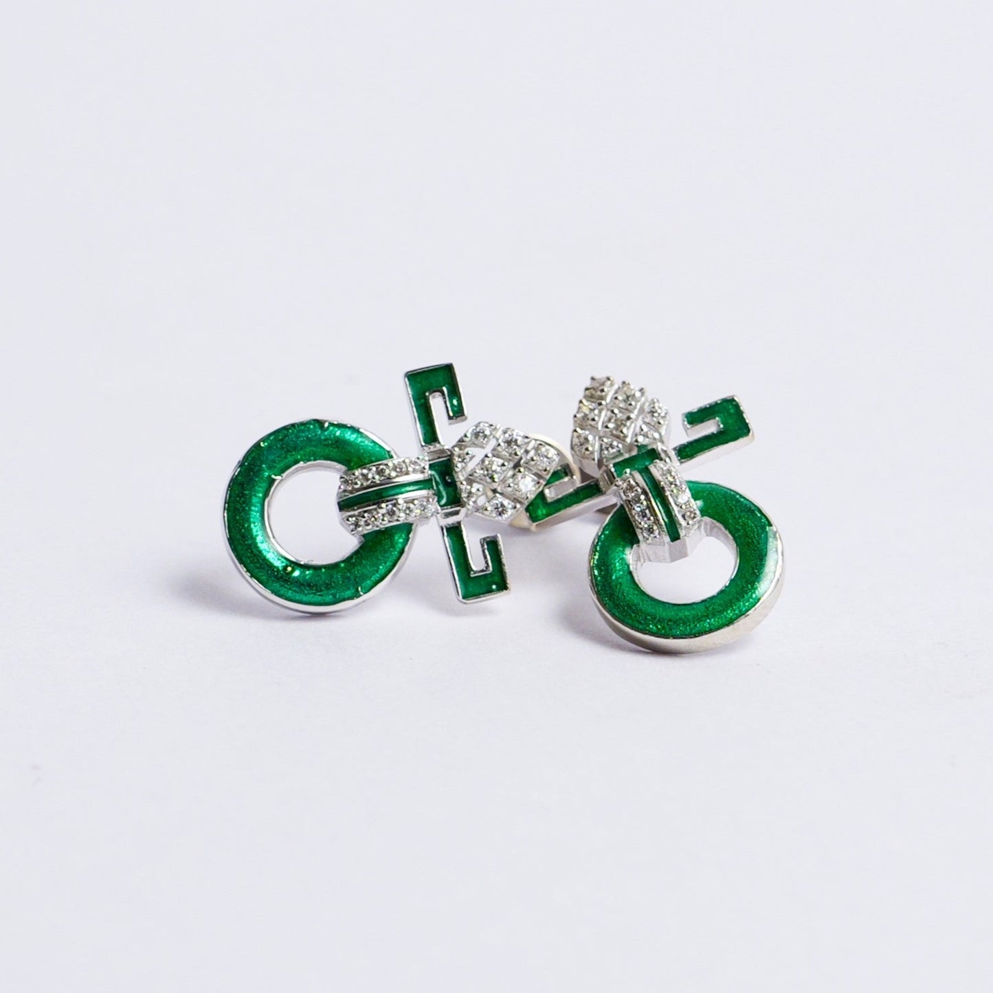 HALO EARRINGS- GREEN