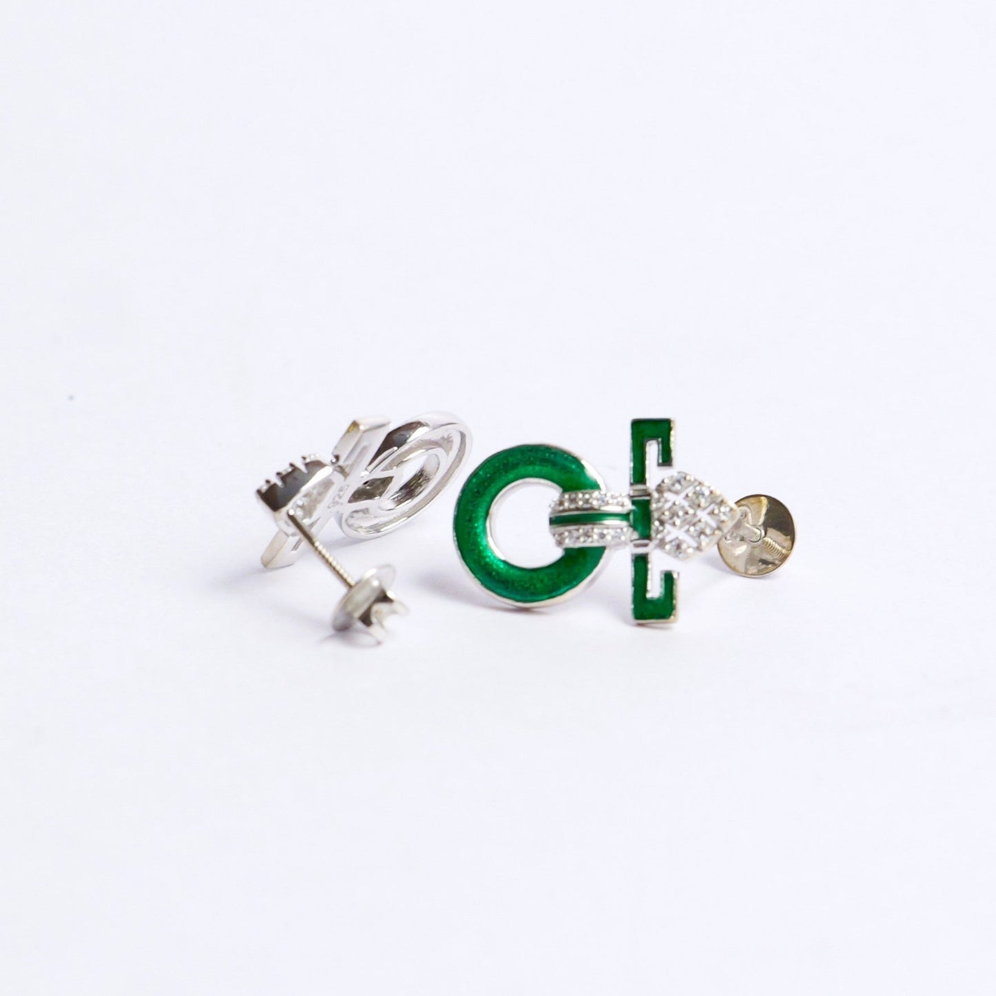 HALO EARRINGS- GREEN