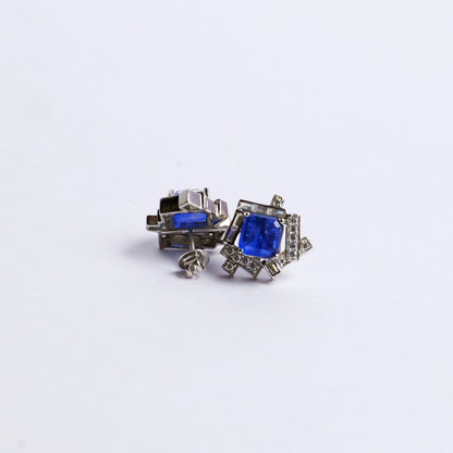GEMFRAME EARRINGS- BLUE