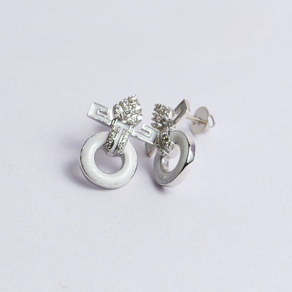 HALO EARRINGS- WHITE
