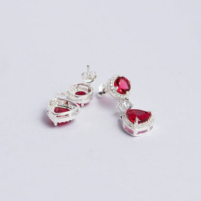 VELVET DROP EARRINGS- RUBY(S)