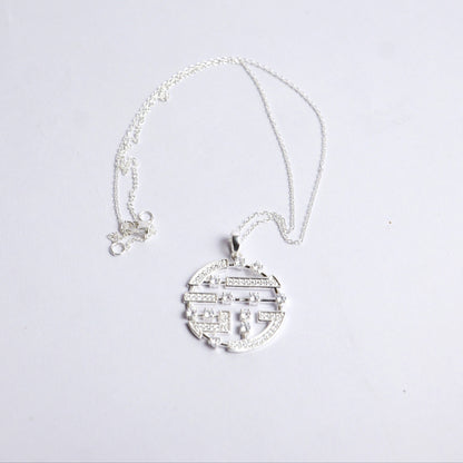 GRID PENDANT- SILVER