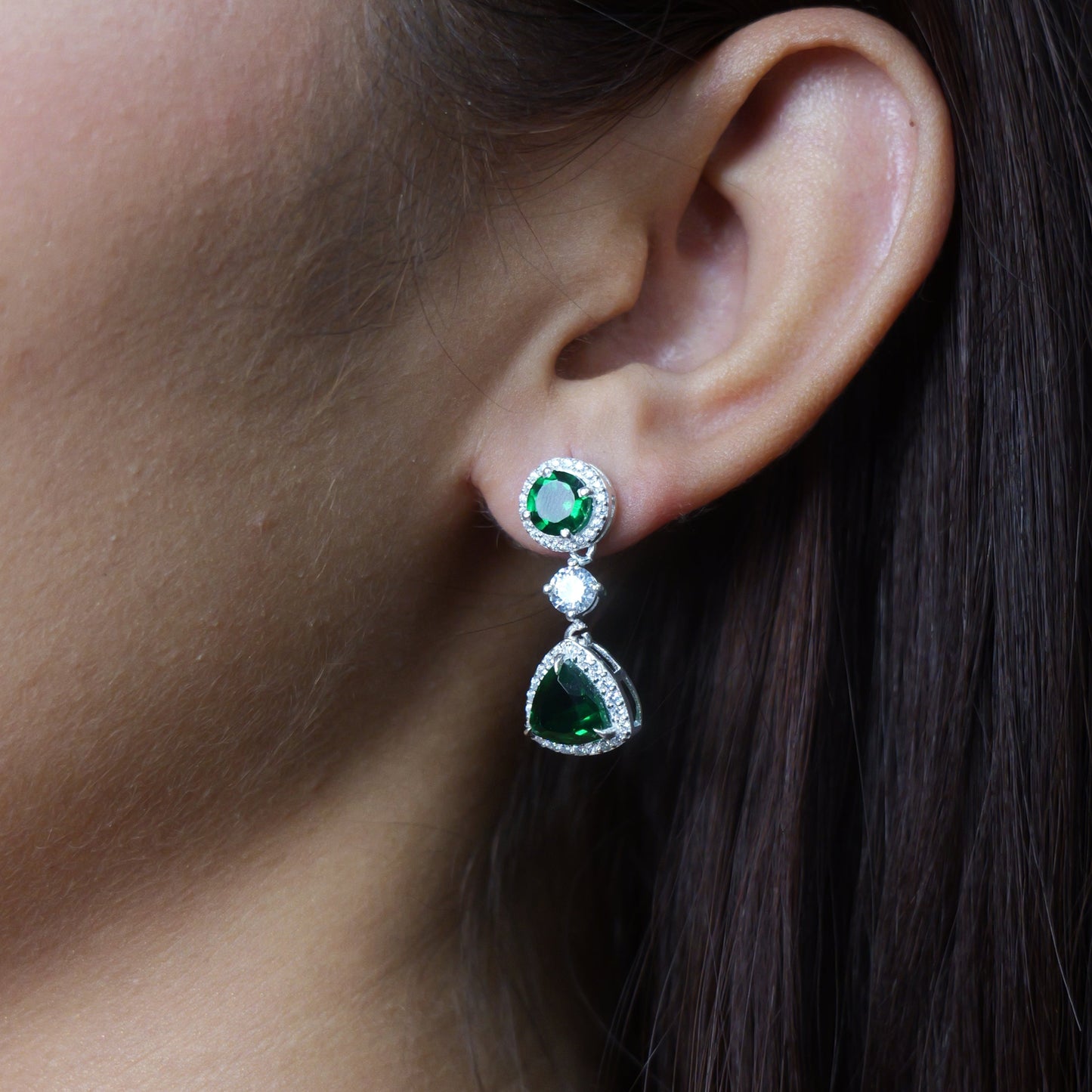 VELVET DROP EARRINGS- EMERALD(S)