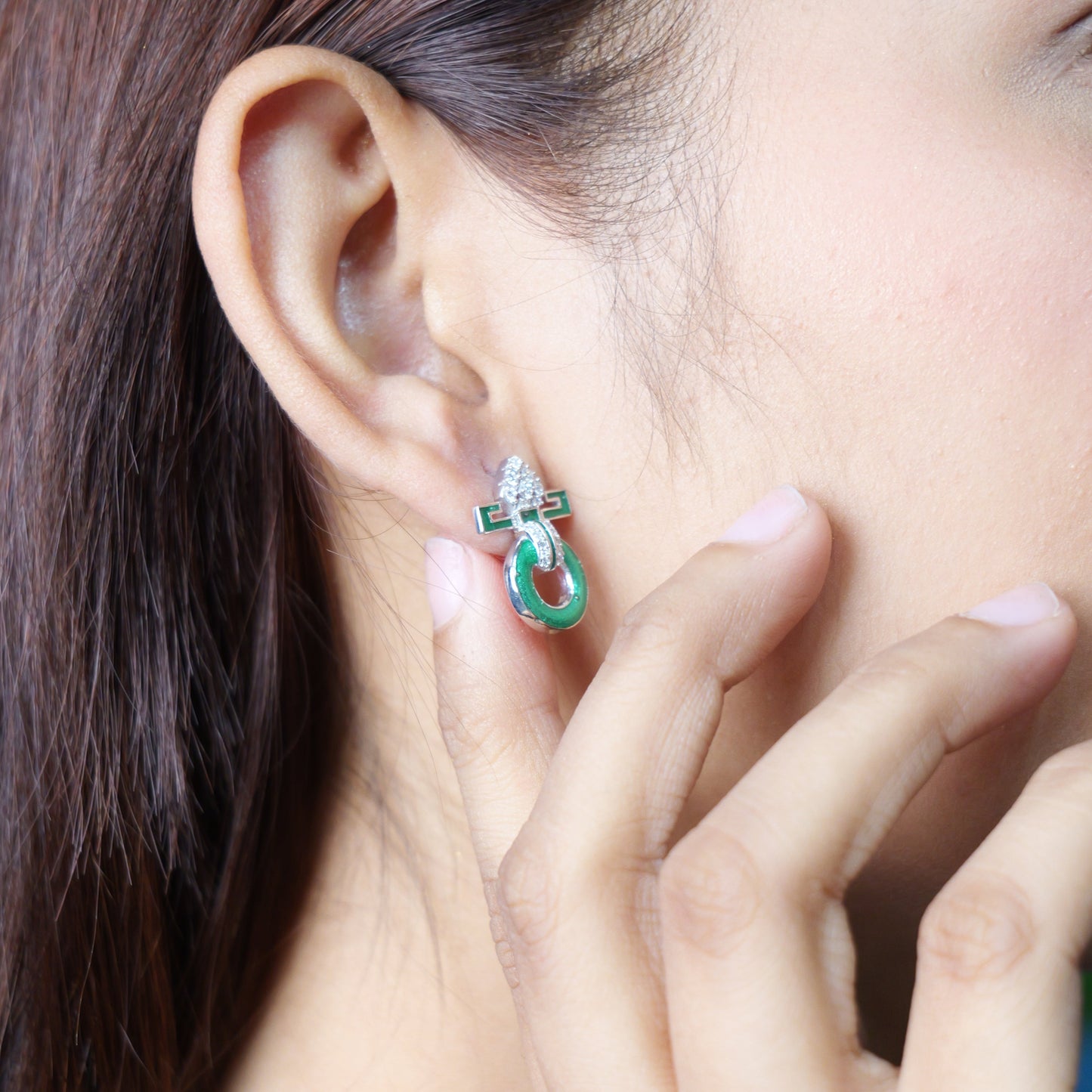 HALO EARRINGS- GREEN