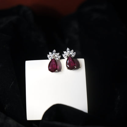 SCARLET EARRINGS- RHODOLITE(S)