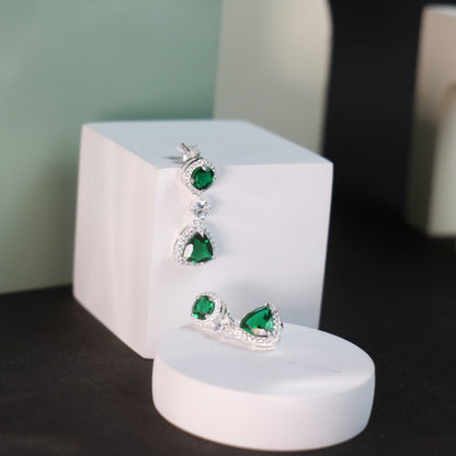 VELVET DROP EARRINGS- EMERALD(S)