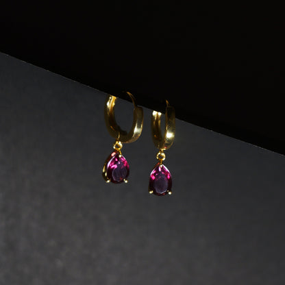 CLASSIC DROP EARRINGS- RHODOLITE(G)