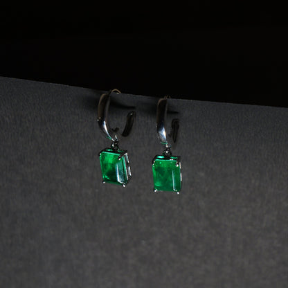 CLASSIC SQUARE EARRINGS- EMERALD(S)