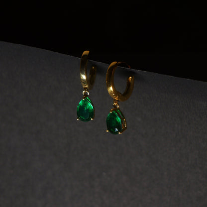CLASSIC DROP EARRINGS- EMERALD(G)