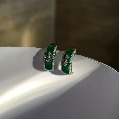 ARC EARRINGS- GREEN