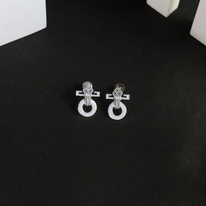HALO EARRINGS- WHITE