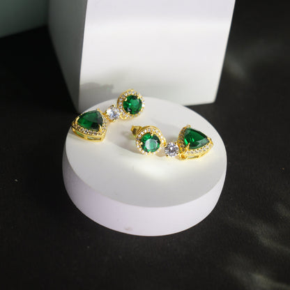 VELVET DROP EARRINGS- EMERALD(G)