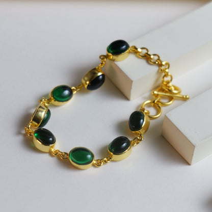 BEZEL BRACELET- EMERALD(G)