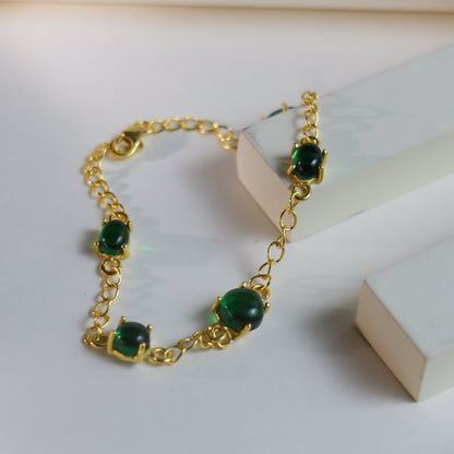 PENTA STONE BRACELET- EMERALD(G)