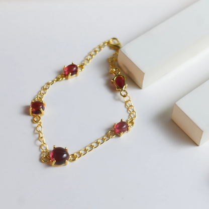 PENTA STONE BRACELET- RUBY(G)