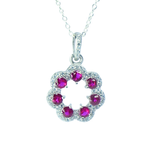 BLOOM PENDANT- PINK SAPPHIRE