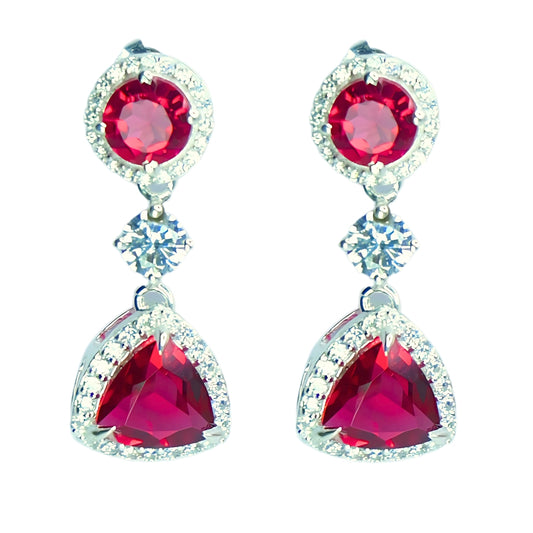 VELVET DROP EARRINGS- RUBY(S)