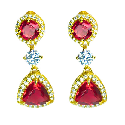 VELVET DROP EARRINGS- RUBY(G)