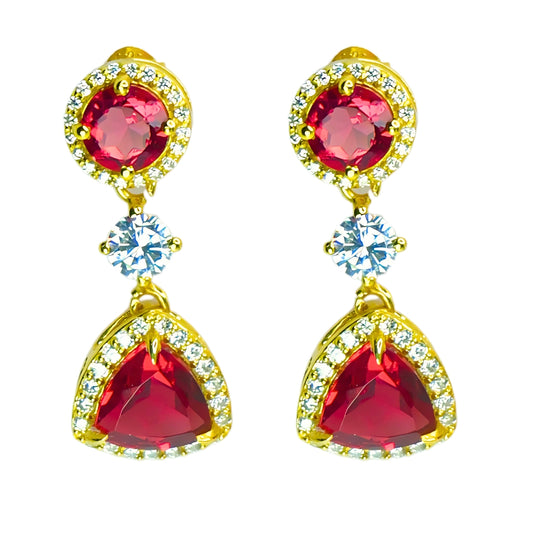 VELVET DROP EARRINGS- RUBY(G)