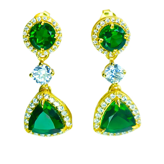 VELVET DROP EARRINGS- EMERALD(G)