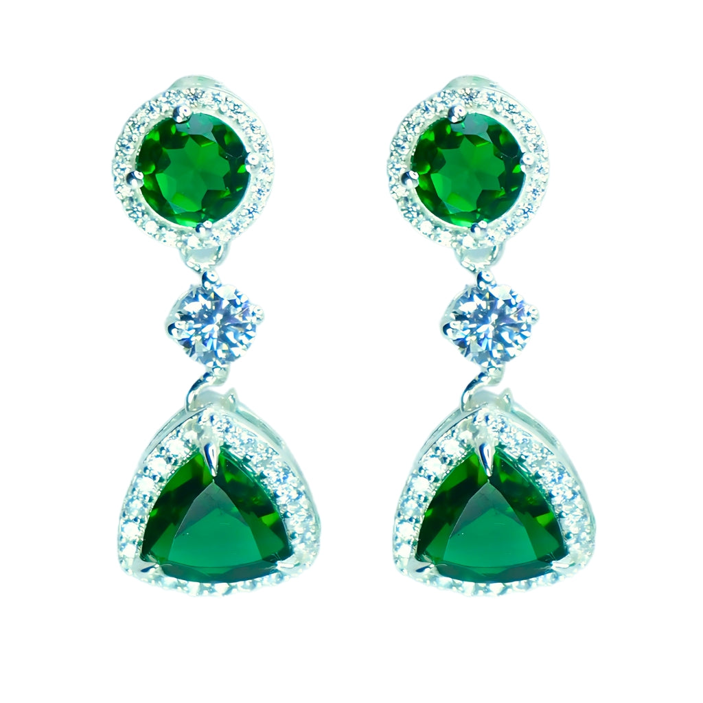 VELVET DROP EARRINGS- EMERALD(S)
