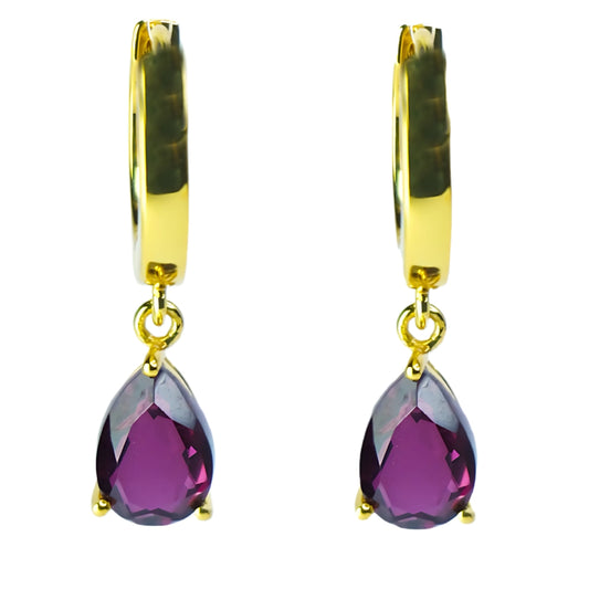 CLASSIC DROP EARRINGS- RHODOLITE(G)
