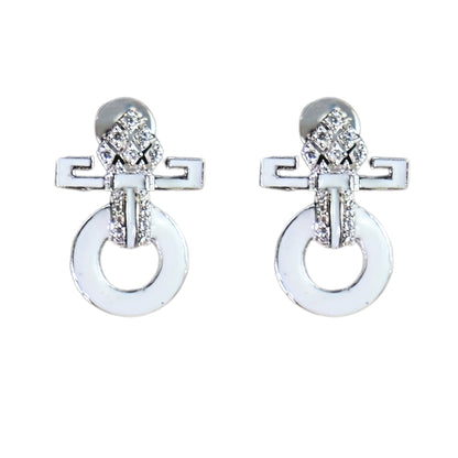 HALO EARRINGS- WHITE