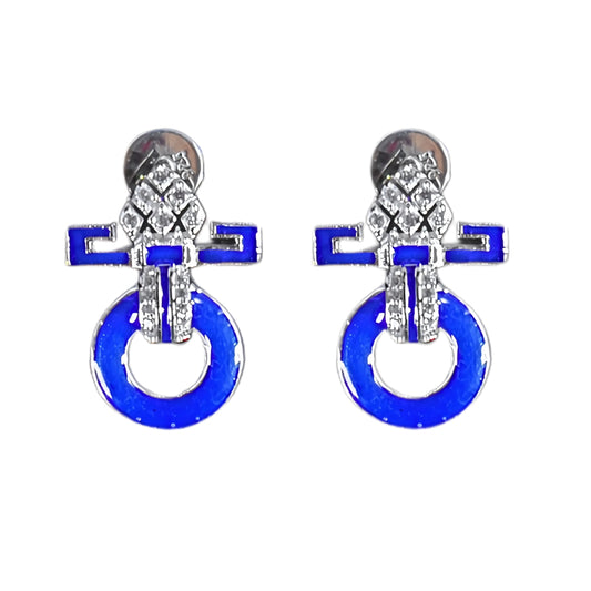 HALO EARRINGS- BLUE