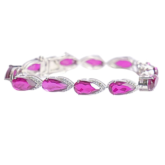 SIGNATURE TEARCUT BRACELET- RHODOLITE(S)