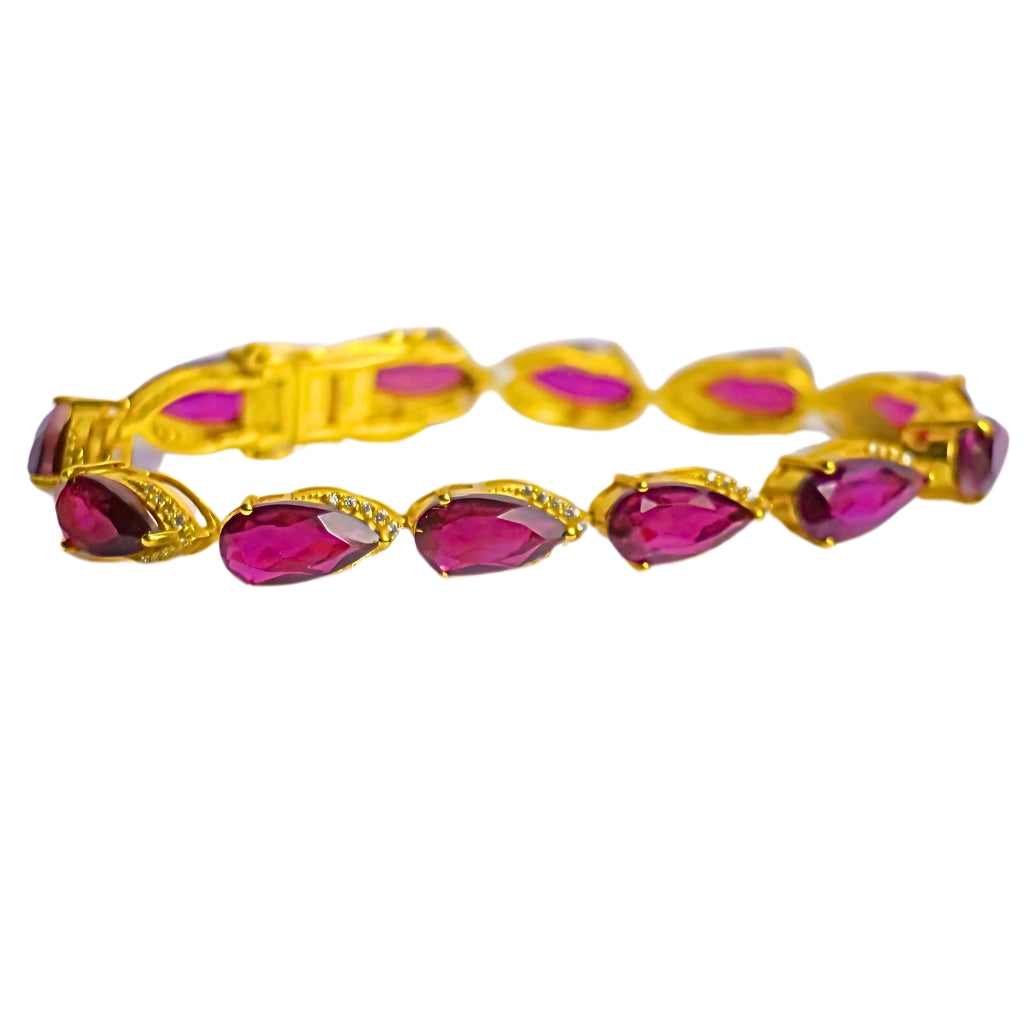 SIGNATURE TEARCUT BRACELET- RHODOLITE(G)