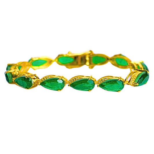 SIGNATURE TEARCUT BRACELET- EMERALD(G)