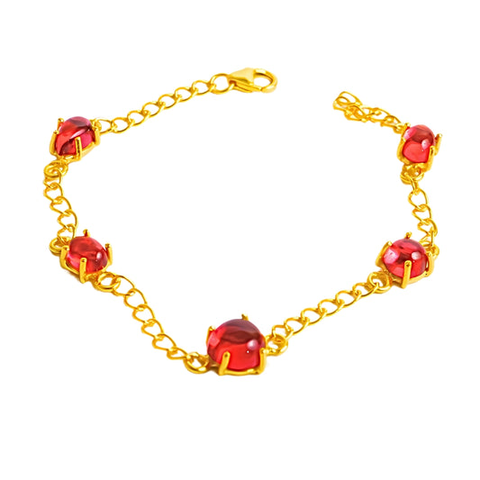 PENTA STONE BRACELET- RUBY(G)