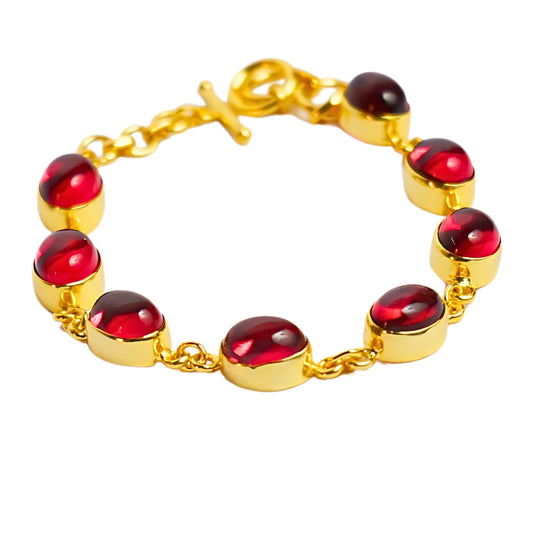 BEZEL BRACELET- RUBY(G)