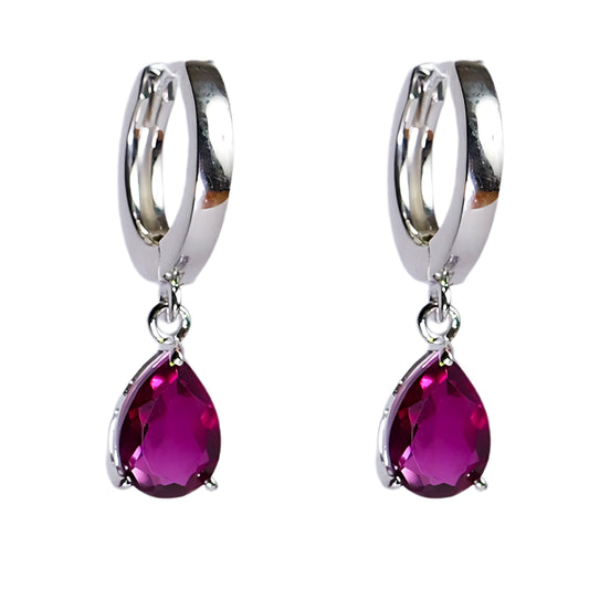 CLASSIC DROP EARRINGS- RHODOLITE(S)