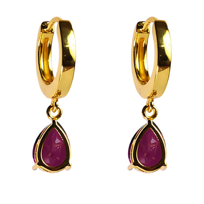 CLASSIC DROP EARRINGS- RHODOLITE(G)