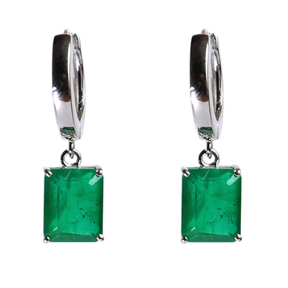 CLASSIC SQUARE EARRINGS- EMERALD(S)