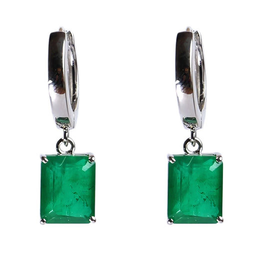 CLASSIC SQUARE EARRINGS- EMERALD(S)