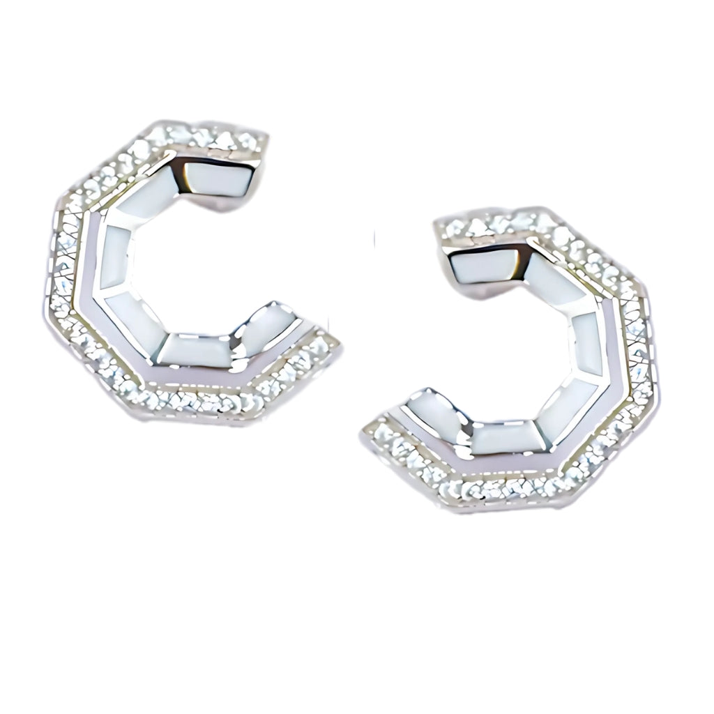 CUT EARRINGS- WHITE