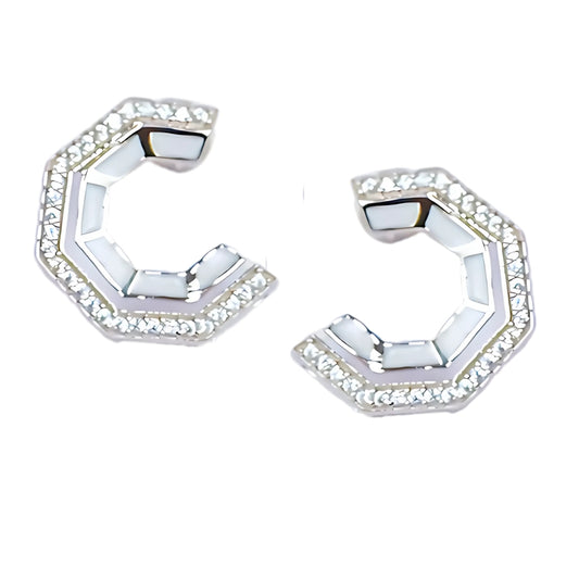 CUT EARRINGS- WHITE