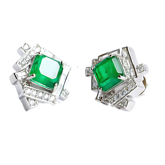 GEMFRAME EARRINGS- EMERALD